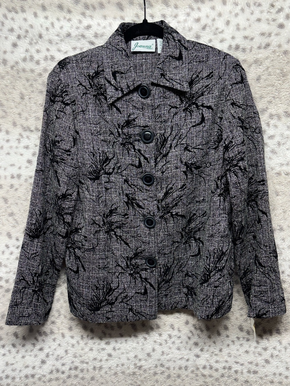VINTAGE JOANNA UNLINED 5 BUTTON BLAZER